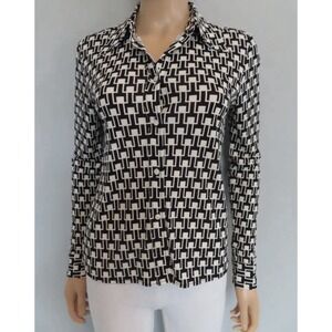 Nili Lotan Monochrome Geometric Button Down Shirt